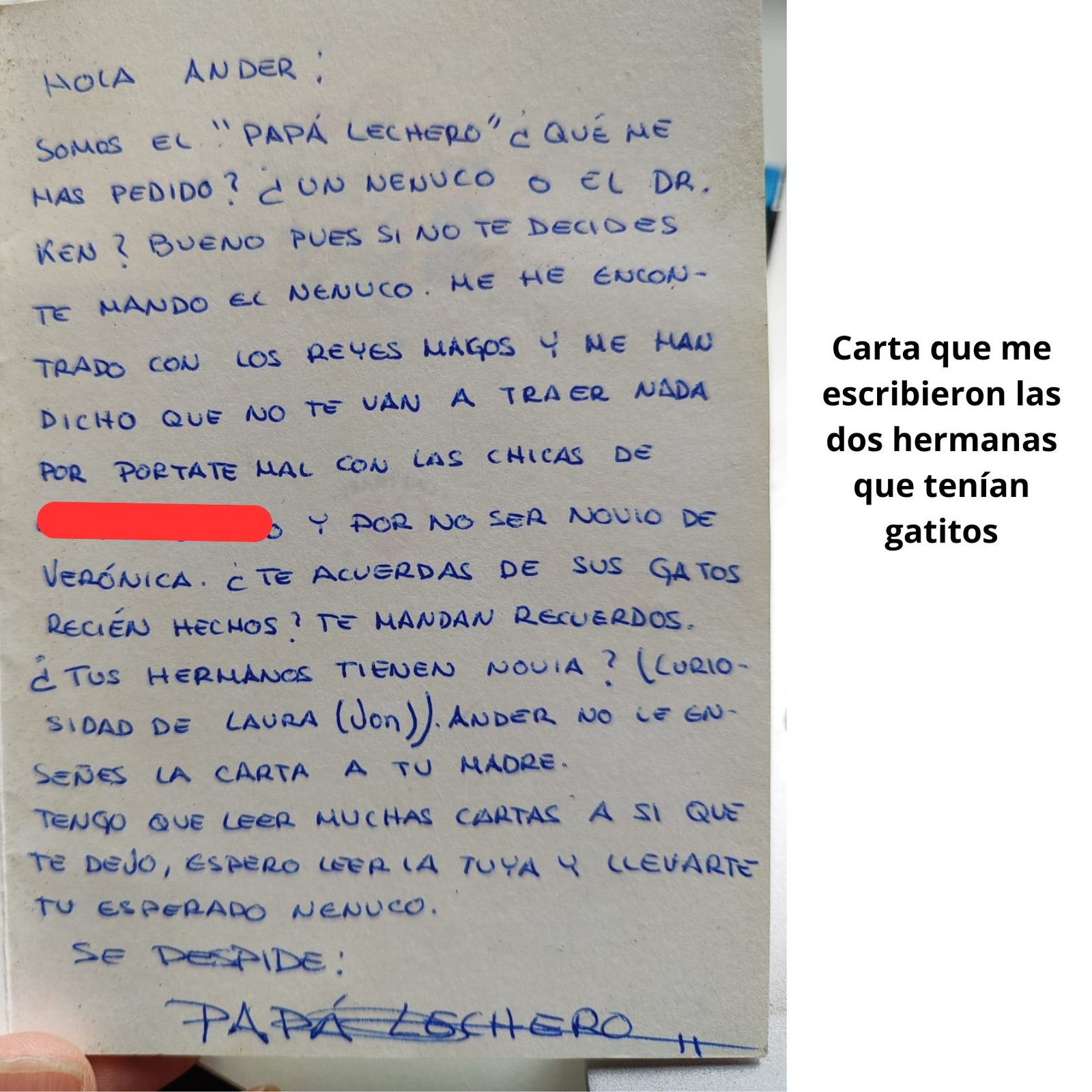 carta papa lechero